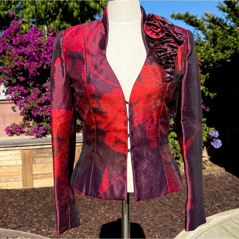 1990s Roland Nivelais floral jacquard evening jacket